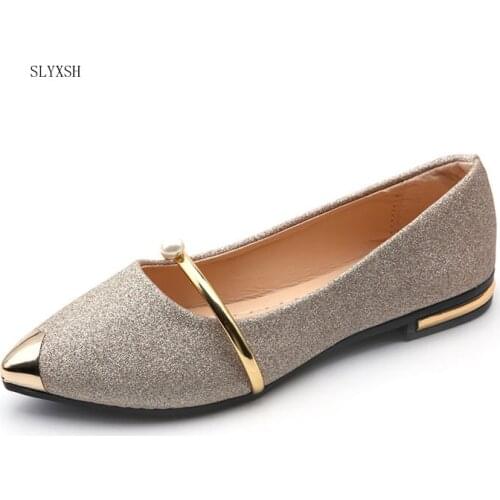 SLYXSH Brand 2018 Spring Autumn New Ladies Flat Shoes Casual Women Shoes Comfortable Pointed Toe Flat Shoes