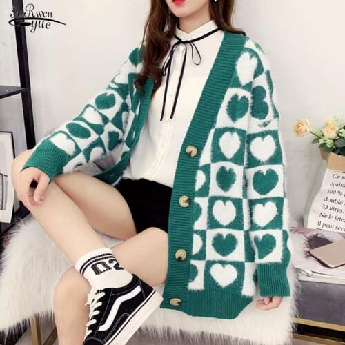 Long Sleeve Button Sweater Fashion Women Cardigans Plus Size Loose Korean Style New Style Long Lazy Wind Sweater Jacket 11624