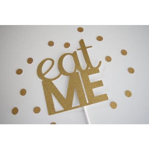 Birthday Cake Topper, Funny Cake Topper, Glitter Birthday Cake Topper, Glitter Cake Topper Eat Me Cake Topper