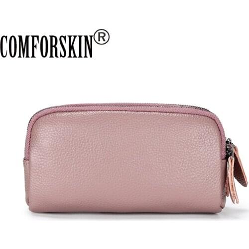 COMFORSKIN Women Day Clutches сумки женские Luxury Cow Leather Three Zippering Lining Clutch Wallet With Hand Rope Dropshipping
