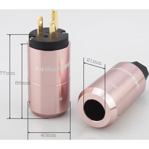 High Quality Pair Audiocrast P106G Gold plated US Power connector + IEC Connector Power plug AC US power cable DIY plug