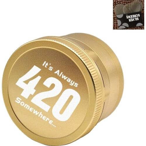 Upscale New Arrival 4 Layers 63mm Kitchen Spice Crusher Herb Hand Muller Hand Crank Grinder Accessories