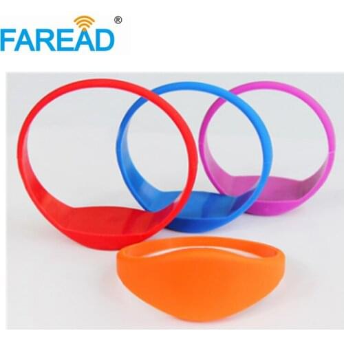 X100pcs Free shipping 13.56MHz CODE-2 RFID Wristband For supermarket, amusement park, theme park