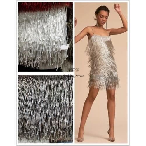 Pearl Beading Fringe Trim Ribbon Fringe Tassel Lace Trimmings for Clothing Curtain Sewing Decoration