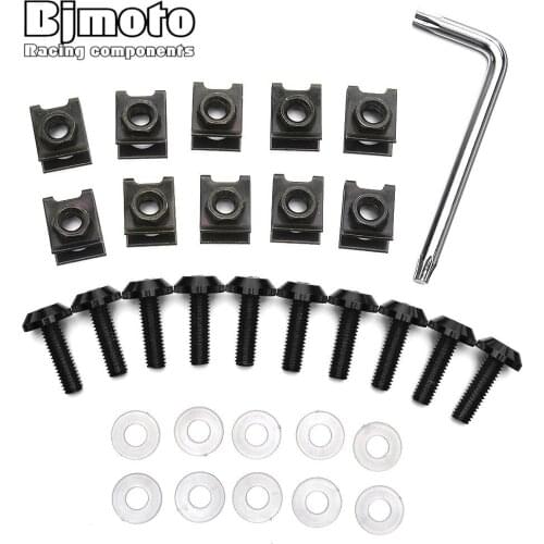 10PCS/Set Universal M6 Aluminum Fairing Bolts screws Fastener Clips Motorcycle parts Spring Nuts For honda BMW Yamaha Kawasaki