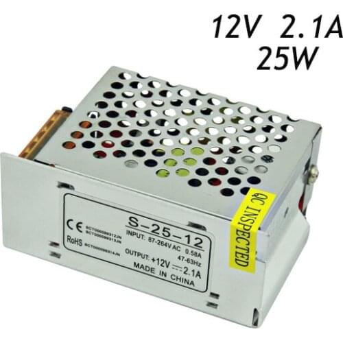 10Pcs/Lot High Quality 12V 2.1A 25W LED Power Supply Driver For LED strip AC 110V 220V To DC