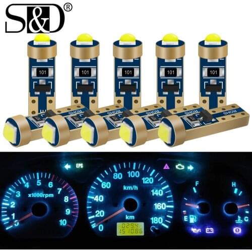 10PCS T5 74 W1.2W W3W 286 Super Bright LED Bulbs Auto Wedge Dashboard Gauge Lamp Car Warning Indicator Instrument Cluster Light