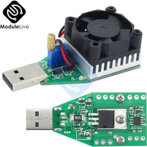 15W 3.7-13V Electronic Load Resistor USB Discharge Battery Tester with Fan