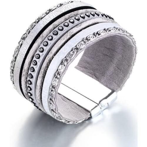 2021 Trendy And Simple Style Alloy PU Leather Material Magnet Buckle European And American Style Suitable For Womens Jewelry