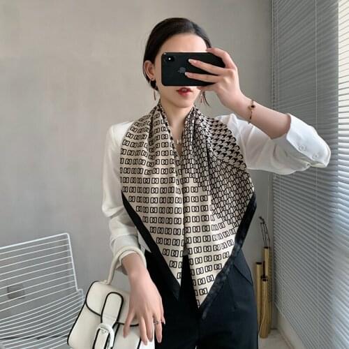 2021 new spring women scarf quality shawl silk fashion scarf headscarf beach sunscreen bag headscarf scarf 90cm*90cm