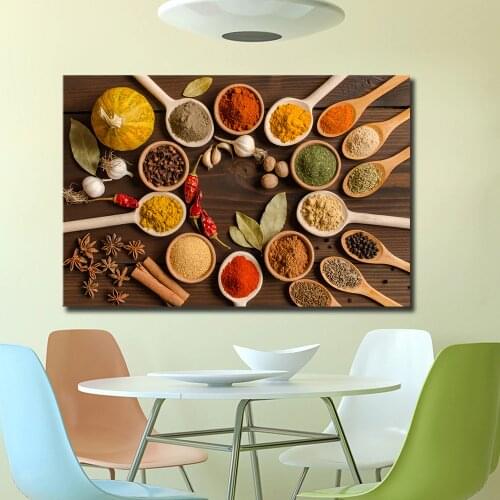 3D HD Print Kitchen Food Canvas Painting Food Picture Wall Picture Spice Living Room Wall Art Wall Picture