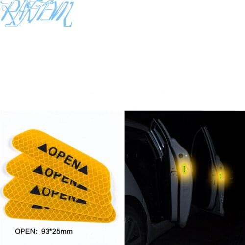 4 Pcs Car Door Safety Warning Reflective Stickers OPEN Sticker For Seat LEON ST FR FR+ CUPRA Ibiza Altea Cordoba Toledo Alhambra