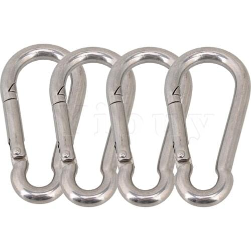 4 x Silver 304 Stainless Steel Spring Snap Quick Link Lock M8x80mm