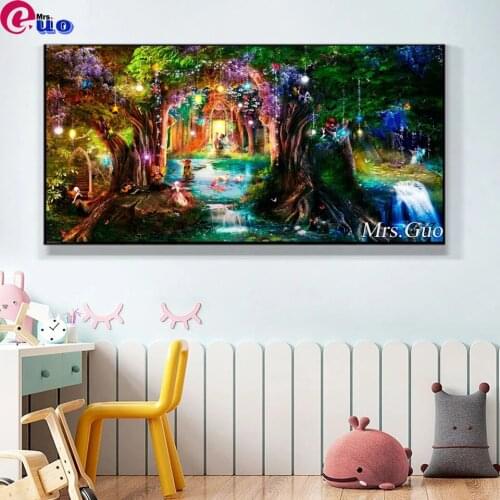 5d Diy Diamond Painting Full Square Fantasy Fairy World Picture Of Rhinestones Mosaic Elf Diamond Embroidery Scenery Home Decor