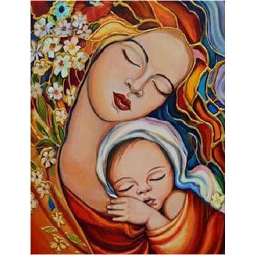 5d Diy Diamond Painting Cross Stitch Kits Diamond Embroidery Mother and baby portrait Mosaic Wall Sticker Decor Handicrafts