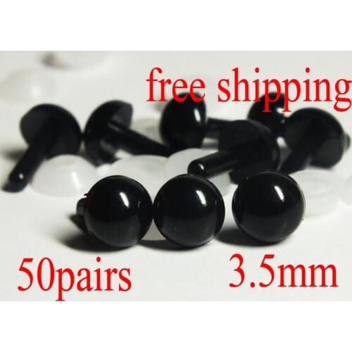 Free shipping!!! 3.5mm Black safety eye /Plastic doll eye for diy doll