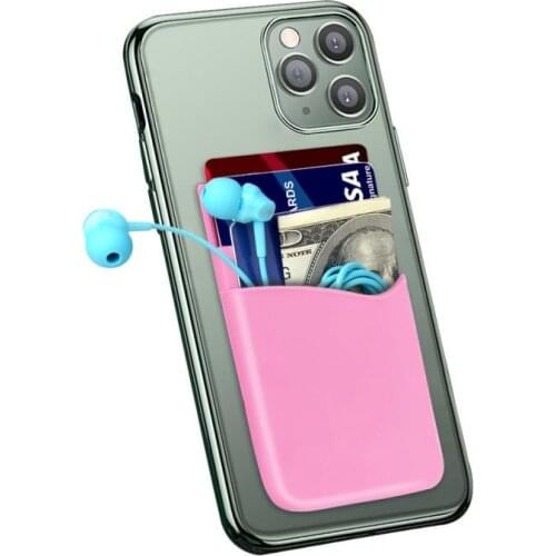 Phone Case Card Holder Double-layer Silicone Card Sticker Stick-on ID Credit Adhesive Silicone Pouch Wallet Card Sleeve Pocket