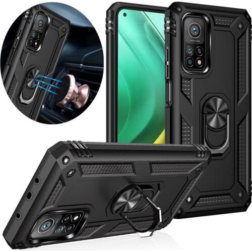 For Xiaomi Mi 10T Mi10T Pro Case Luxury Armor Shockproof Phone Cases for Mi 10T Lite Car Magnetic Ring Silicone Bumper Case