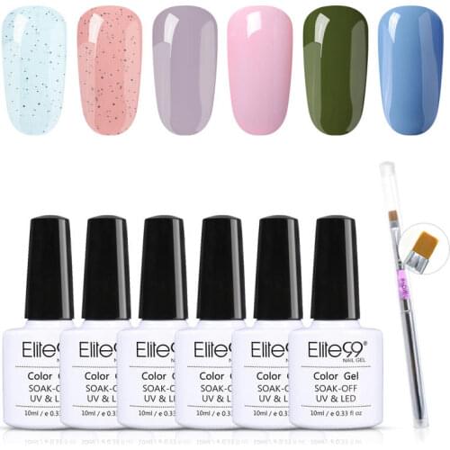 Elite99 7 Pieces/lot Gel Nail Polish Set LED UV Gel For Nail Art Soak Off Nails Gel Lacquer 10ml Nude Red Hybrid Nail Polish