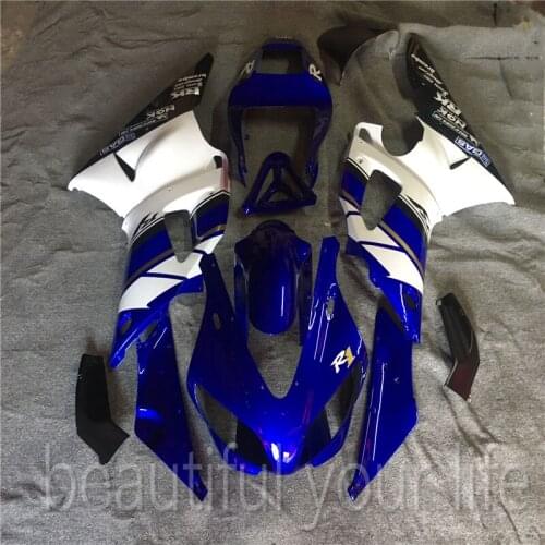 Hot Sales,white blue ABS Plastic motorbike kit For Yamaha YZF R1 1998 1999 YZF-R1 98 99 YZF1000 R1 fairing