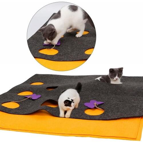 Cat Playing Blanket Multi-functional DIY Hide-and-seek Cat Squeak Toys, Cat Training Puzzle Tunnel Toy Pets Supplies
