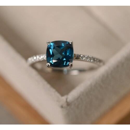 2021 Hot Simple Four Colors Square Zircon Rings For Women Fashion Statement Female Jewelry Party Accessories Birthstone Gifts