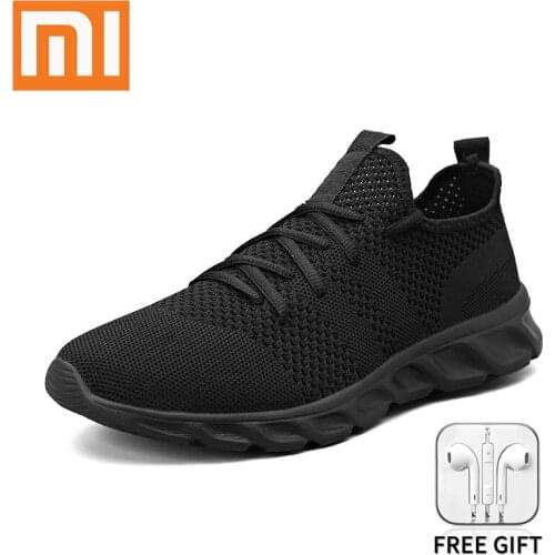 Xiaomi Mijia Mens Sneakers Outdoor Running Shoes Lightweight Comfortable Breathable Knitting Mesh Male Non-Slip Sports Shoes