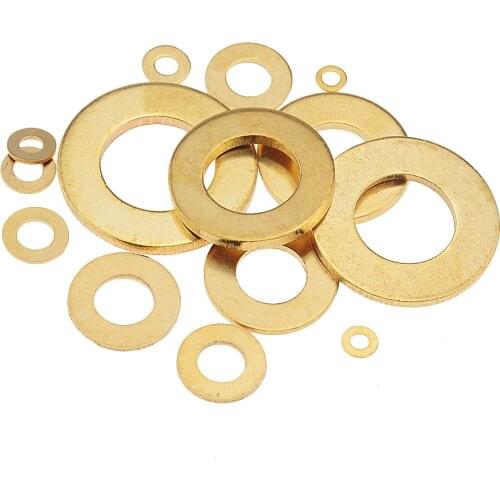 M3 M4 M5 M6 M8 M10 M12 M14 M16 M20 Meson Pad Copper Sheet Metal Collar Brass Disc Flat Washer Gasket Ring M3x6x0.5 M16x30x3