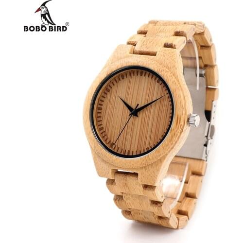 BOBO BIRD Men Watch Japan 2035 Movement Quartz Watch All Bamboo Watch in Gift Box V-D19