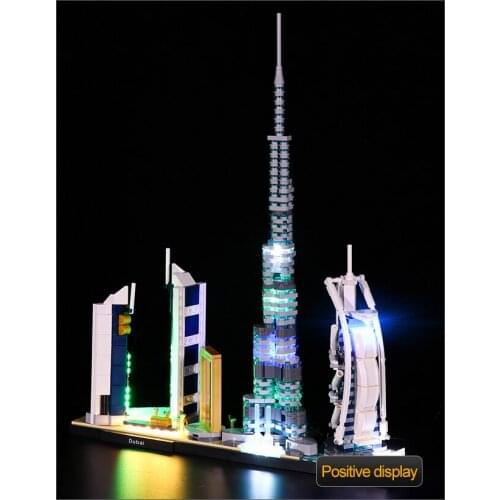 Led Lighting Kit for 21052 Architecture Building Dubai decorate your Building Blocks Toys (LED Lighting set only, No Blocks)
