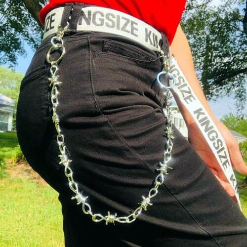 Unisex punk rock collar and pants, barbed chain, spurs, strong padlock, necklace, metal bracelet, wear