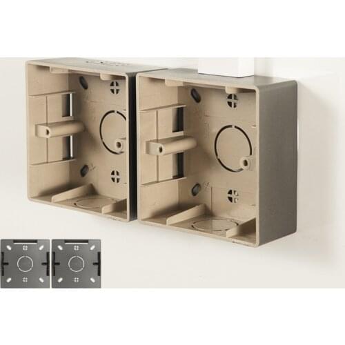 1 Set (2pcs) Wall Mount Switch Box Flame Retardant Plastic 86mm Switch Socket Wall Bottom Box Gold Electrical Accessories Tool