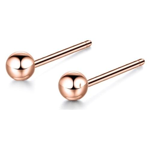 1Pair 3 4 5 6 8 10mm ball Stainless Steel Earrings Women Men Hip hop Stud Earring Fashion Jewelry Best Gift for Friend Girl