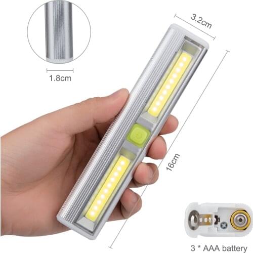 LED Night Light Magnetic Cabinet Wall Door Night Lamp Wireless COB Closet Lights 3* AAA Battery Operated Wardrobe Lights