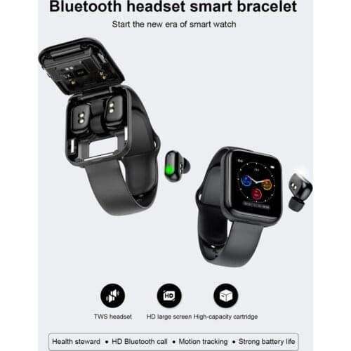 X5 Smart Watch Bluetooth-compatible Headset 2 In 1 Wireless Earphones 1.54inch Screen Heart Rate Blood Pressure Smartwatch HOT