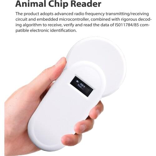 H01-T 134.2KHz Animal Chip Reader 134.2KHz Animal Tags Reader OLED FDX-B Format Supports with Buzz-er for Poultry Breeding