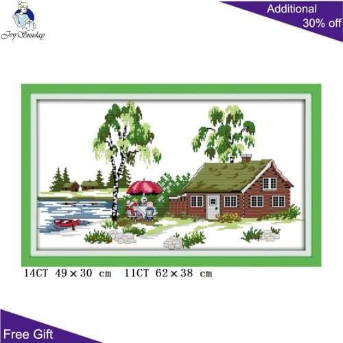 Your Gift Holiday Seaside Home Decoration F202 14CT 11CT Counted and Stamped The Seaside For A Holiday Cross Stitch kits