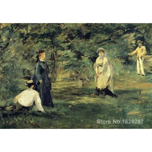 Portrait Painting Croquet by Edouard Manet Canvas High quality Hand painted