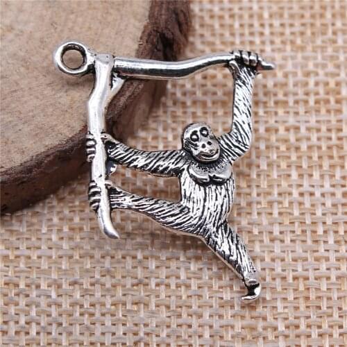 WYSIWYG 3pcs 39x32mm Animal Orangutan Monkey Charm Pendants For Jewelry Making Monkey Pendants Charm Orangutan