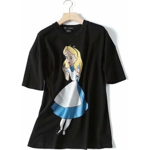 Disney Cartoon Princess Shirts for Women Print Round Neck Short-sleeved Women Fashion Clothing Graphic T-Shirts Harajuku Kawaii
