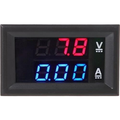 DC 0-100V/50A Red Blue Digital Voltmeter Ammeter LED Dual Display Voltage Current Indicator Monitor Detector