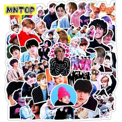 10/30/50Pcs/set Bangtan Boys Stickers KPOP Stars Stickers Idols Cute Photos Toys Stickers For Skateboard Suitcase Laptop