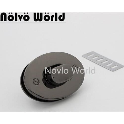 10-30 pieces 49x32mm Gun Black Color Oval shape Big size Simple Style Turn Lock Metal Twist Locks Purse Accessories