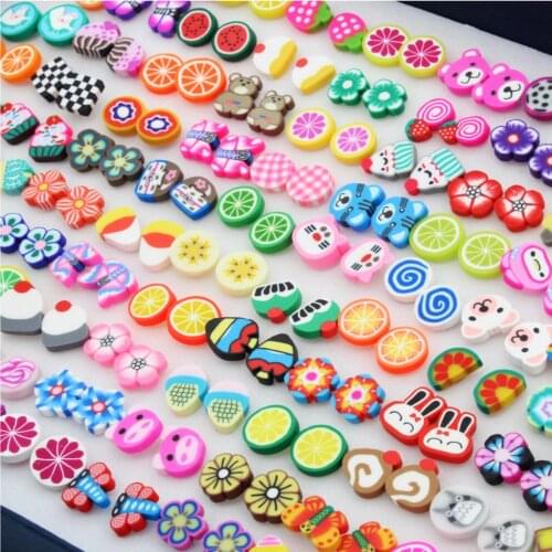 100 Pairs Cute Fruit Earring Assorted Stud Earrings Set for Girls Women Bulk