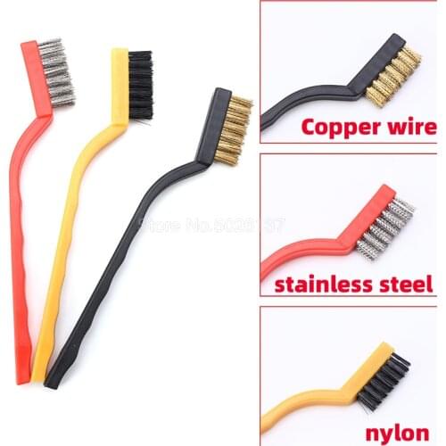 170MM Rust Removal Industrial Wire Cleaning Brush Scratch Stainless Masonry Bristle Set Steel Brass Nylon Polishing Metal