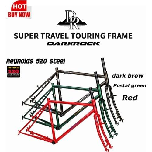 26inch !! DARKROCK(DR) Super Travel Touring Frame set Reynolds 520 steel Longrider Pioneers CP brush finished longrider bicycle