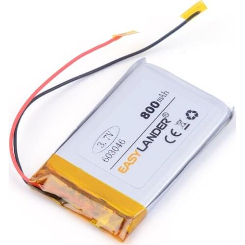 3.7V,800mAH 603046 PLIB polymer lithium ion / Li-ion battery for Smart watch,GPS,mp3,mp4,cell phone,speaker 063046