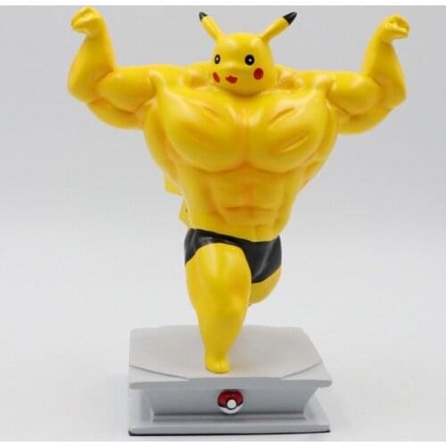 4 Kinds Creative Pokemon Pikachu Hand Made Muscle Man Funny Little Fire Dragon Jennie Turtle Frog Seed Model Blind Box