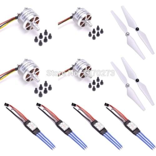 4 x 2312 920KV Brushless Motor + 30A Simonk esc + 9450 Self Locking Enhanced Propeller for F450 S500 Quadcopter