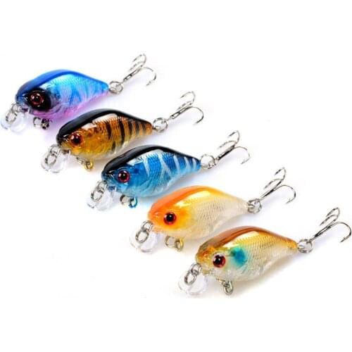 5pcs / Lot Minnow Wobbler Crankbait Fishing Lure 4g 4cm Artificial Hard Bait Swimbait With Sharp Hook Tackle
